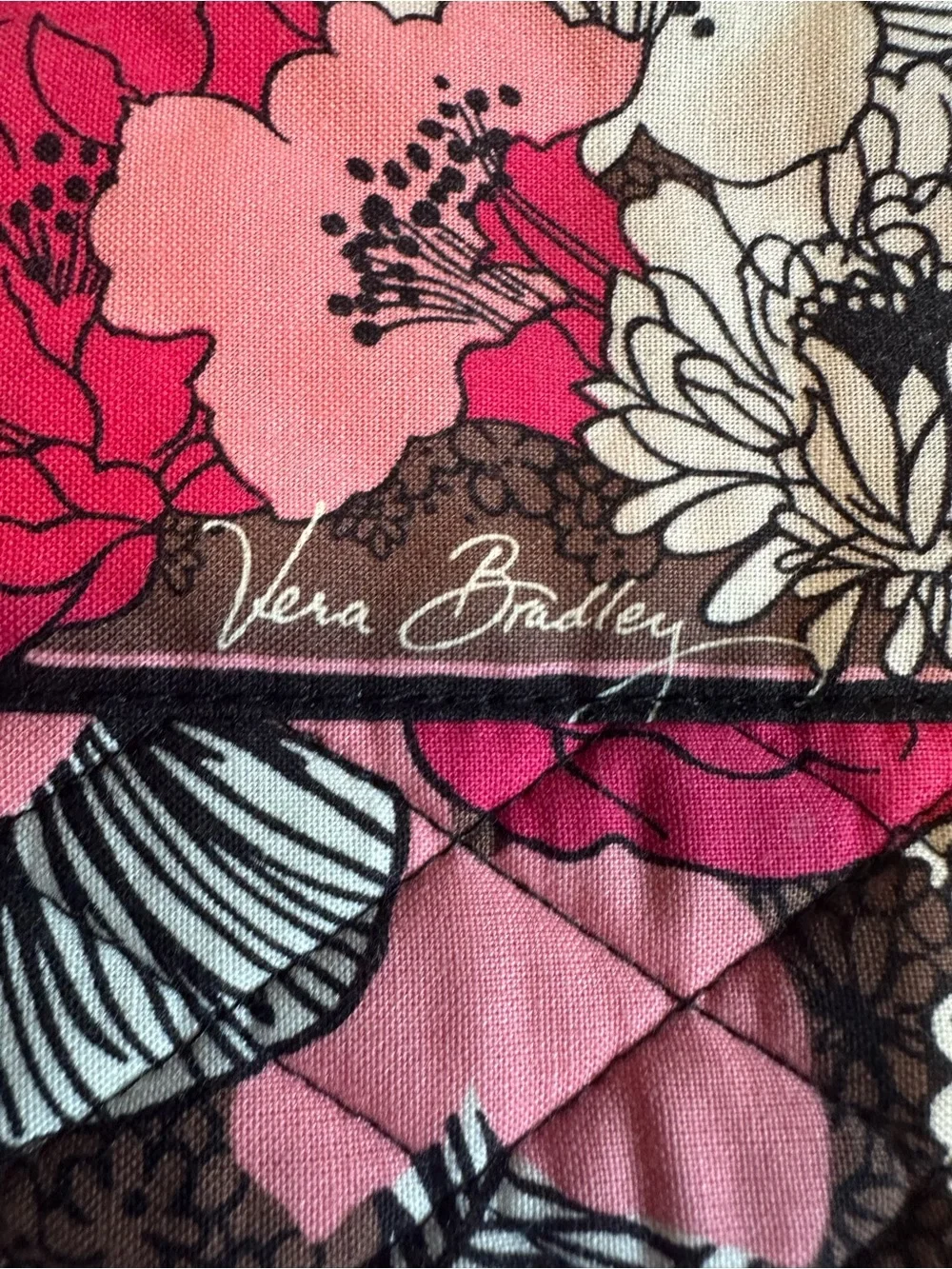 💖 Vera Bradley Floral Quilted Laptop Sleeve Case Pink Brown White